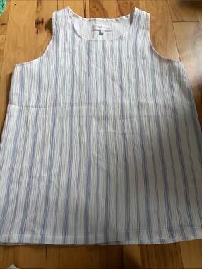Light Blue & White Striped Sleeveless Cotton Tee by Splendid